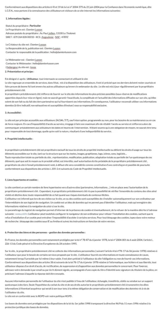 Mentions légales